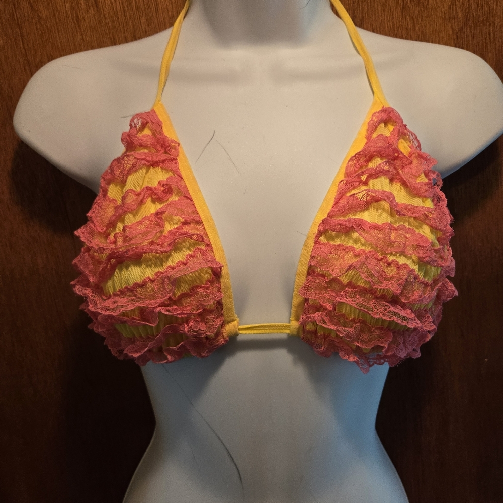 Joe Boxer rare ADORABLE lace sheer bikini set szM/L - Picture 4 of 8
